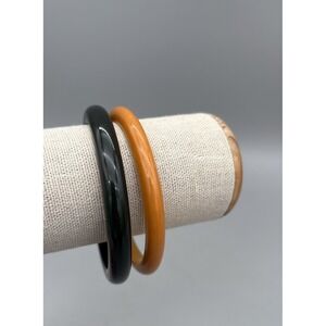 Bakelite Bangle‎ Bracelets Green Yellow Set of 2
